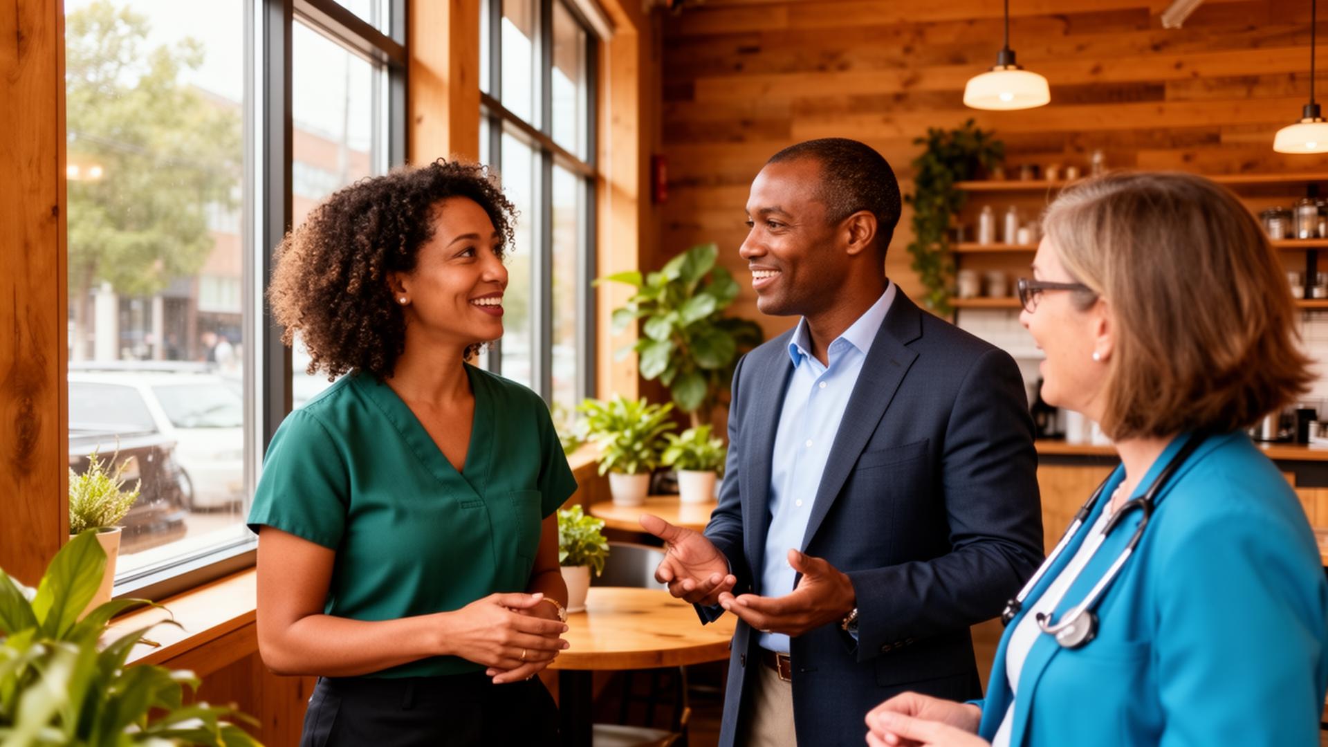 A Nashville healthcare leader and nonprofit director in conversation with an FMC advisor